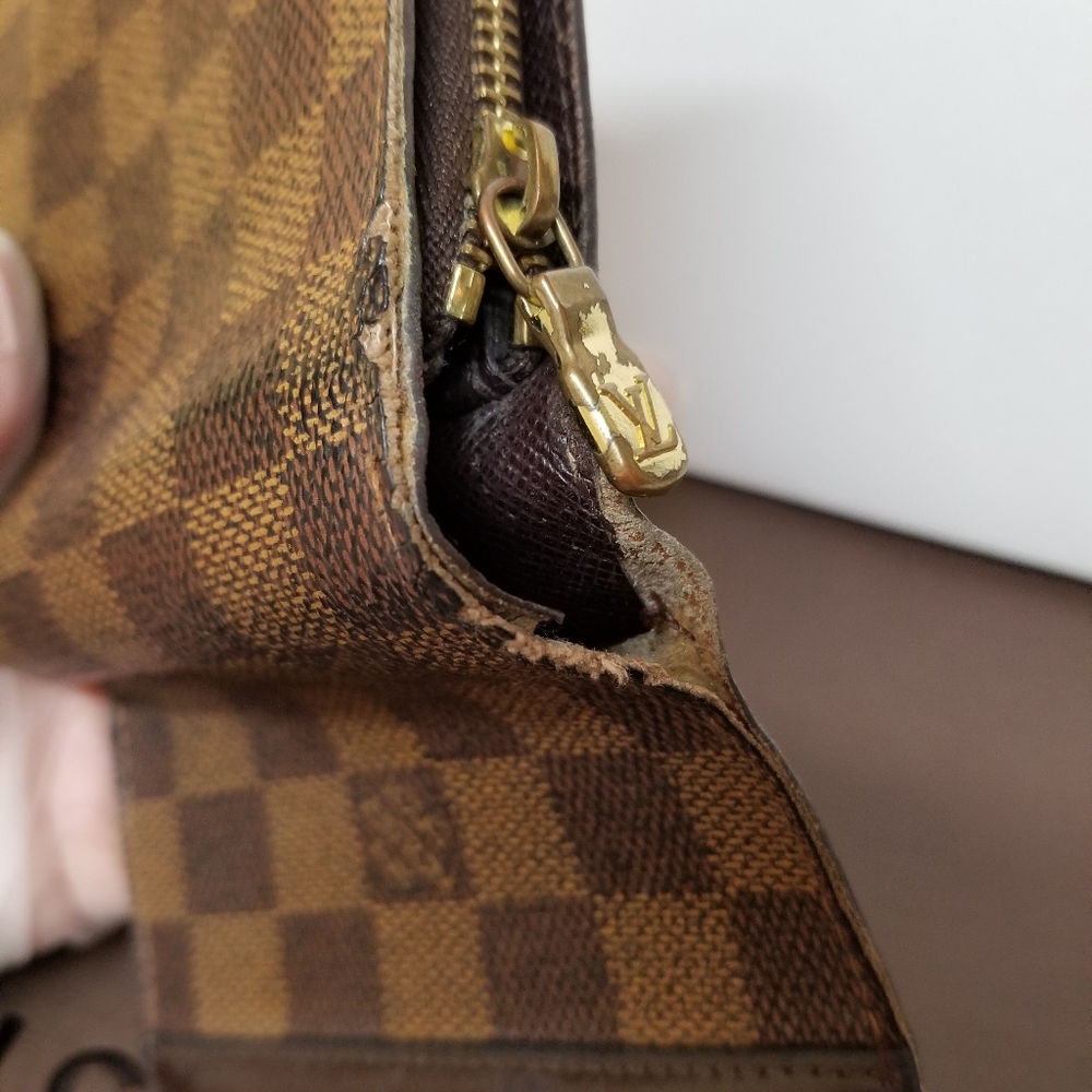 LOUIS VUITTON Damier ebene zipper compact wall #11 - Picture 9 of 16